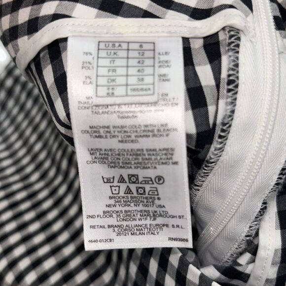BROOKS BROTHERS Gingham Side-Zip Pant In Bi-Stretch Cotton Twill Sz 6 EUC - Picture 11 of 13